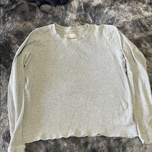 Everlane Heather Gray Waffle Knit Pullover